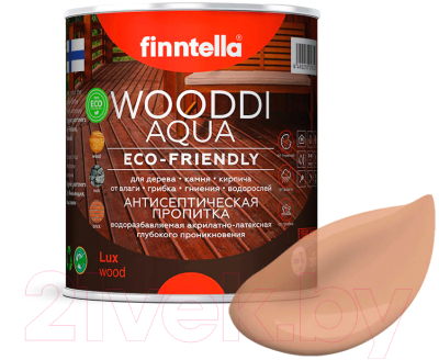 Пропитка для дерева Finntella Wooddi Aqua Orava / F-28-0-1-FW141 (900мл)