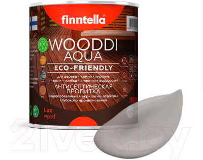 Пропитка для дерева Finntella Wooddi Aqua Harmaa Puu / F-28-0-1-FW142 (900мл)