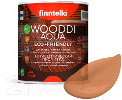 Пропитка для дерева Finntella Wooddi Aqua Kukka / F-28-0-1-FW143 (900мл)