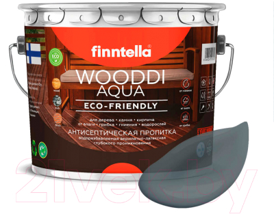 Пропитка для дерева Finntella Wooddi Aqua Luosto / F-28-0-3-FW114 (2.7л)