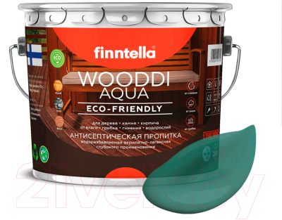 Пропитка для дерева Finntella Wooddi Aqua Sininen Kuu / F-28-0-3-FW116 (2.7л)