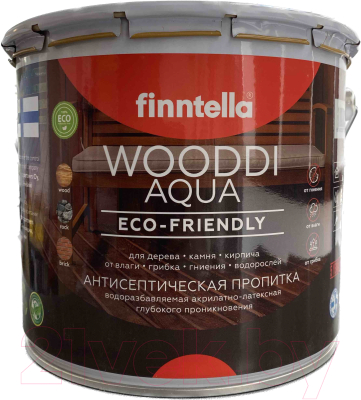 Пропитка для дерева Finntella Wooddi Aqua Poppeli / F-28-0-3-FW118 (2.7л)