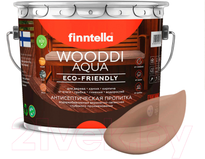 Пропитка для дерева Finntella Wooddi Aqua Poppeli / F-28-0-3-FW118 (2.7л)