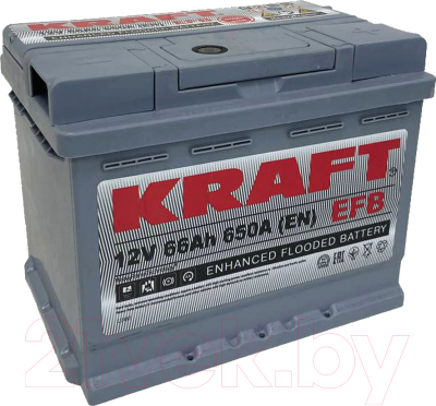 Автомобильный аккумулятор KrafT EFB 66 R / SL2 063 10B13 (66 А/ч)