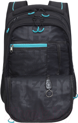 Рюкзак Grizzly RU-338-1 (черный/бирюзовый)