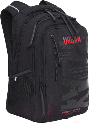 Рюкзак Grizzly RU-338-3  (черный/красный)