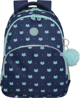 Школьный рюкзак Grizzly RG-360-5 (синий/мятный) - 