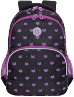 Школьный рюкзак Grizzly RG-360-5 (черный/лаванда) - 