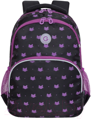 Школьный рюкзак Grizzly RG-360-5 (черный/лаванда)