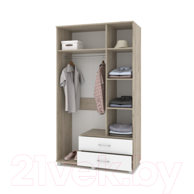 Шкаф Modern Ева Е33 (серый дуб/белый)