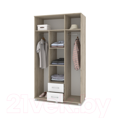 Шкаф Modern Ева Е34 (серый дуб/белый)