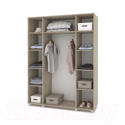 Шкаф Modern Ева Е40 (серый дуб/белый)