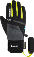 Перчатки лыжные Reusch Travis Gore-Tex Junior / 6261302-7686 (р-р 6, Black/Black Melange/Safety Yellow) - 