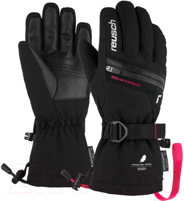 Перчатки лыжные Reusch Lando R-Tex Xt Junior / 6161243-7720 (р-р 4.5, Black/Pink Glo inch)