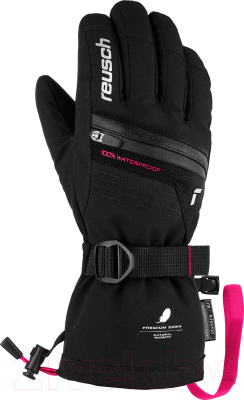 Перчатки лыжные Reusch Lando R-Tex Xt Junior / 6161243-7720 (р-р 5.5, Black/Pink Glo inch)