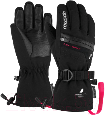 Перчатки лыжные Reusch Lando R-Tex Xt Junior / 6161243-7720 (р-р 5.5, Black/Pink Glo inch)