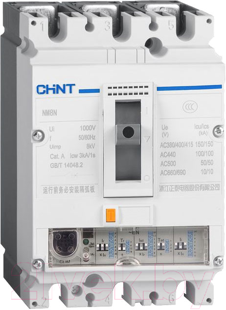 Выключатель автоматический Chint NM8N-630Q TM 3P 400А 70кА / 269266