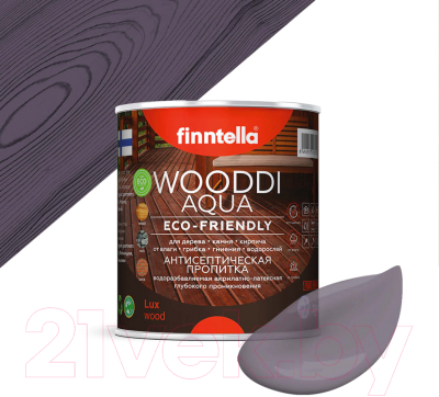 Пропитка для дерева Finntella Wooddi Aqua Ametisti / F-28-0-1-FW158 (900мл)