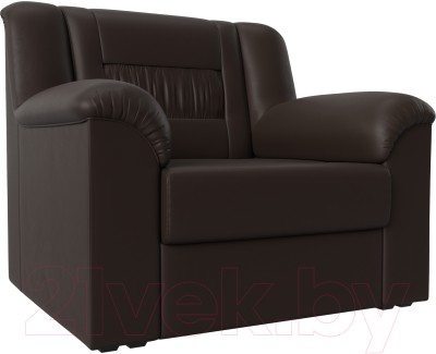 Кресло мягкое Лига Диванов Карелия 341 (экокожа коричневый)