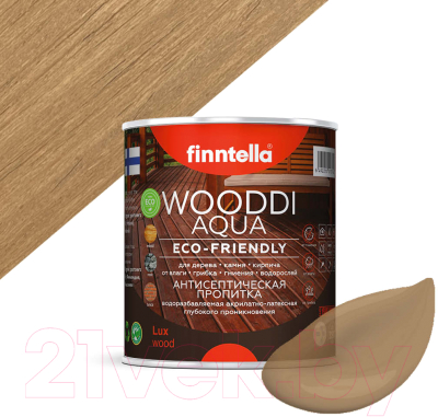 Пропитка для дерева Finntella Wooddi Aqua Pihlaja / F-28-0-1-FW159 (900мл)
