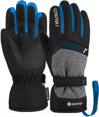 Перчатки лыжные Reusch Flash Gore-Tex Junior / 6261305-7687 (р-р 5, Black/Black Melange/Brilliant Blue)