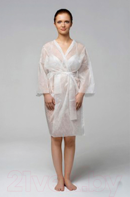 Комплект халатов одноразовых Sergio Professional Кимоно c рукавами спанбел / 12814 (5шт)