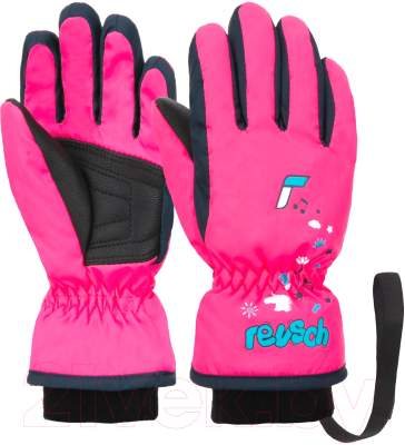 Перчатки лыжные Reusch Kids / 6285105-3297 (р-р 5, Pink Glo/Dress Blue)