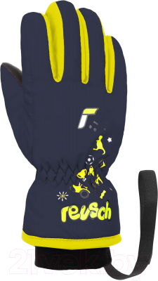 Перчатки лыжные Reusch Kids / 6285105-4955 (р-р 4, Dress Blue/Safety Yellow)