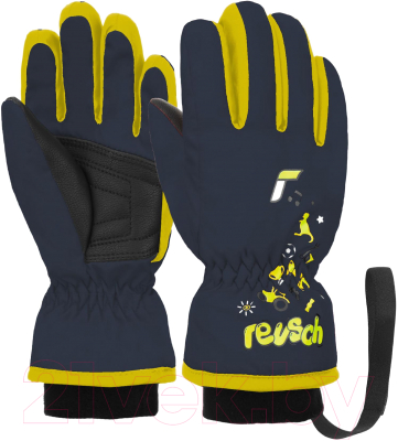 Перчатки лыжные Reusch Kids / 6285105-4955 (р-р 4, Dress Blue/Safety Yellow)