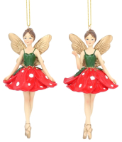 

Елочная игрушка Gisela Graham, Woodland Wildlife. Фея-мухомор / 13623
