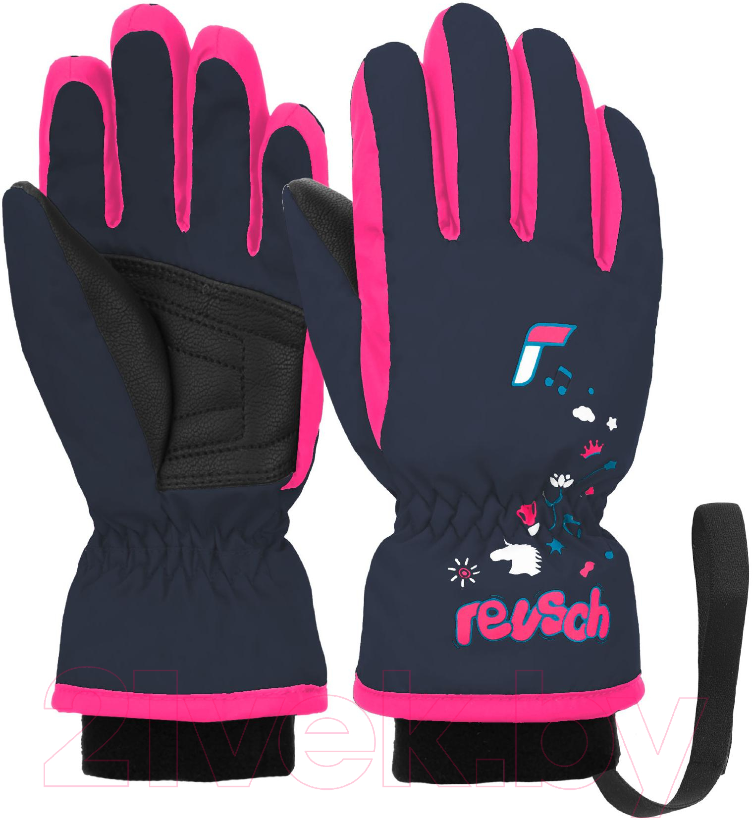 Перчатки лыжные Reusch Kids / 6285105-4540 (р-р 5, Dress Blue/Knockout Pink) — фото 3