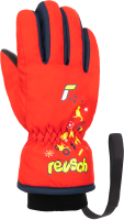 Перчатки лыжные Reusch Kids Fire / 6285105-3313 (р-р 4, Red/Dress Blue) - 