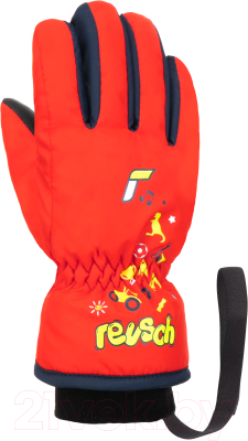 Перчатки лыжные Reusch Kids Fire / 6285105-3313 (р-р 4, Red/Dress Blue)