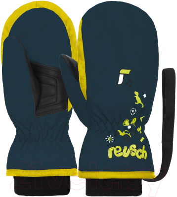 Варежки лыжные Reusch Kids Mitten / 6285405-4955 (р-р 4, Dress Blue/Safety Yellow)