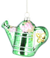 Елочная игрушка Gisela Graham All Glass. Лейка для цветов / 849 (зеленый) - 