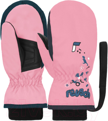Варежки лыжные Reusch Kids Mitten / 6285405-3360 (р-р 5, Light Rose/Dress Blue)