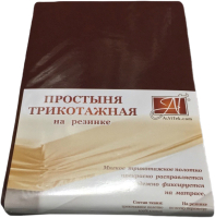 Простыня AlViTek Трикотажная на резинке 200x200 / ПТР-ШОК-200 (шоколад) - 