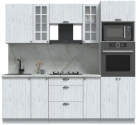 Кухонный гарнитур Интерлиния Берес 2.3В (дуб полярный/серый каспий) - 