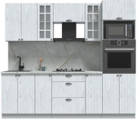 Кухонный гарнитур Интерлиния Берес 2.4В (дуб полярный/серый каспий) - 