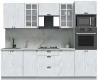 Кухонный гарнитур Интерлиния Берес 2.6В (дуб полярный/серый каспий) - 