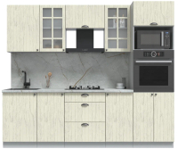 Кухонный гарнитур Интерлиния Берес 2.5В (дуб снежный/серый каспий) - 