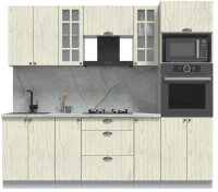 Кухонный гарнитур Интерлиния Берес 2.4В (дуб снежный/серый каспий) - 