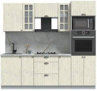 Кухонный гарнитур Интерлиния Берес 2.3В (дуб снежный/серый каспий) - 