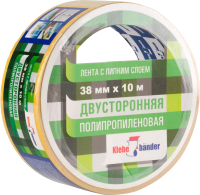 

Скотч двухсторонний Klebebander, 38ммx10м / 38-10PP