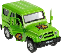 Автомобиль игрушечный Технопарк UAZ Hunter Динозавры / HUNTER-12DIN-GN - 