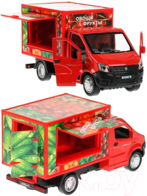 Автомобиль игрушечный Технопарк Газель Next Фрукты / NEXTSHOP-15-FRU (красный)