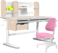 

Парта+стул Kinderzen, Dali Plus Armata надстройка, ящик, органайзер и подставка