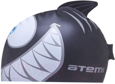Шапочка для плавания Atemi FC202 (черный/рыбка)