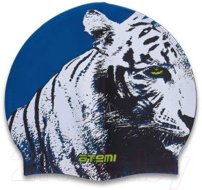 Шапочка для плавания Atemi PSC301 (синий/тигр)