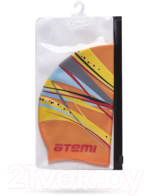 Шапочка для плавания Atemi PSC303 (оранжевый/графика)